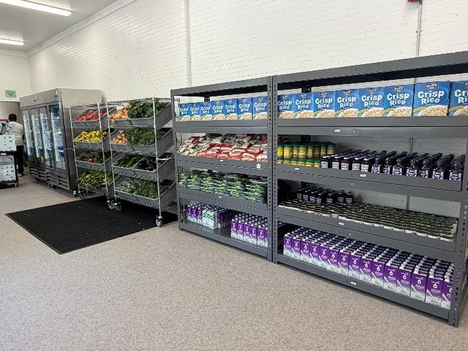 Client-choice shelving at the Hudson Street pantry